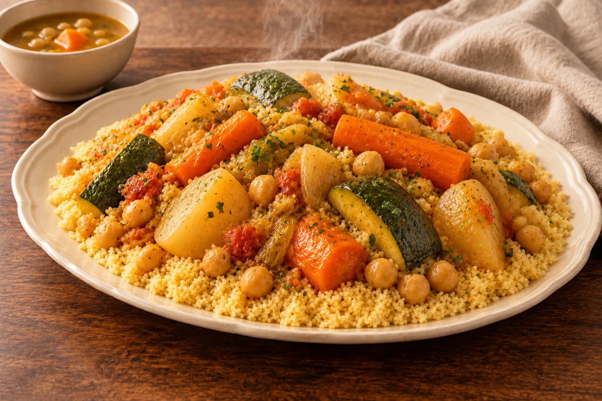 COUSCOUS AUX LEGUMES SANS VIANDES