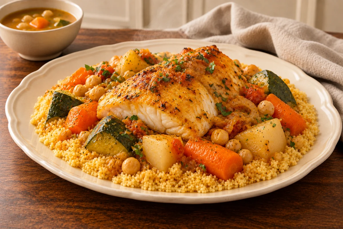 COUSCOUS AUX POISSONS (SUR COMMANDE)