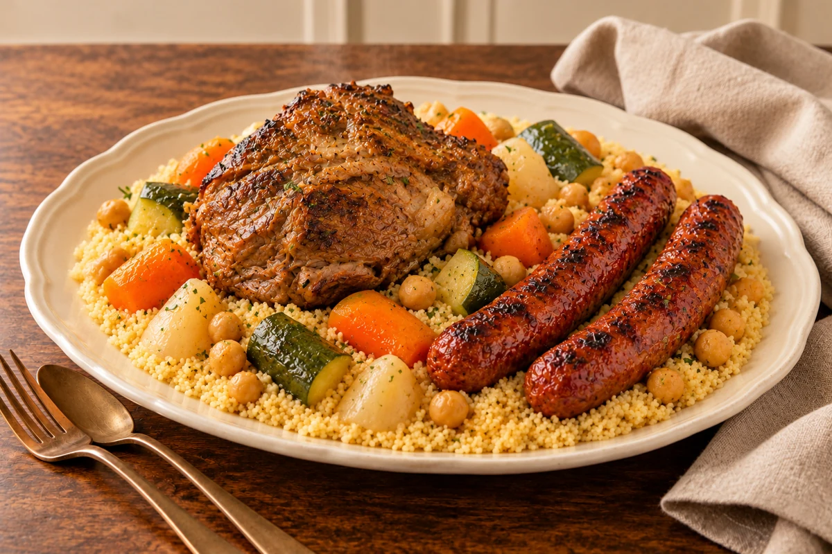 COUSCOUS MECHOUI, MERGUEZ