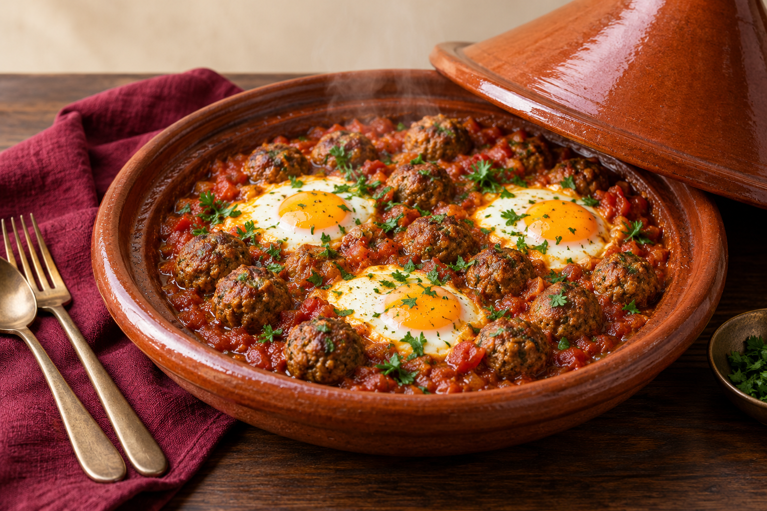 TAJINE DE BOULETTES DE KEFTA AUX OEUFS