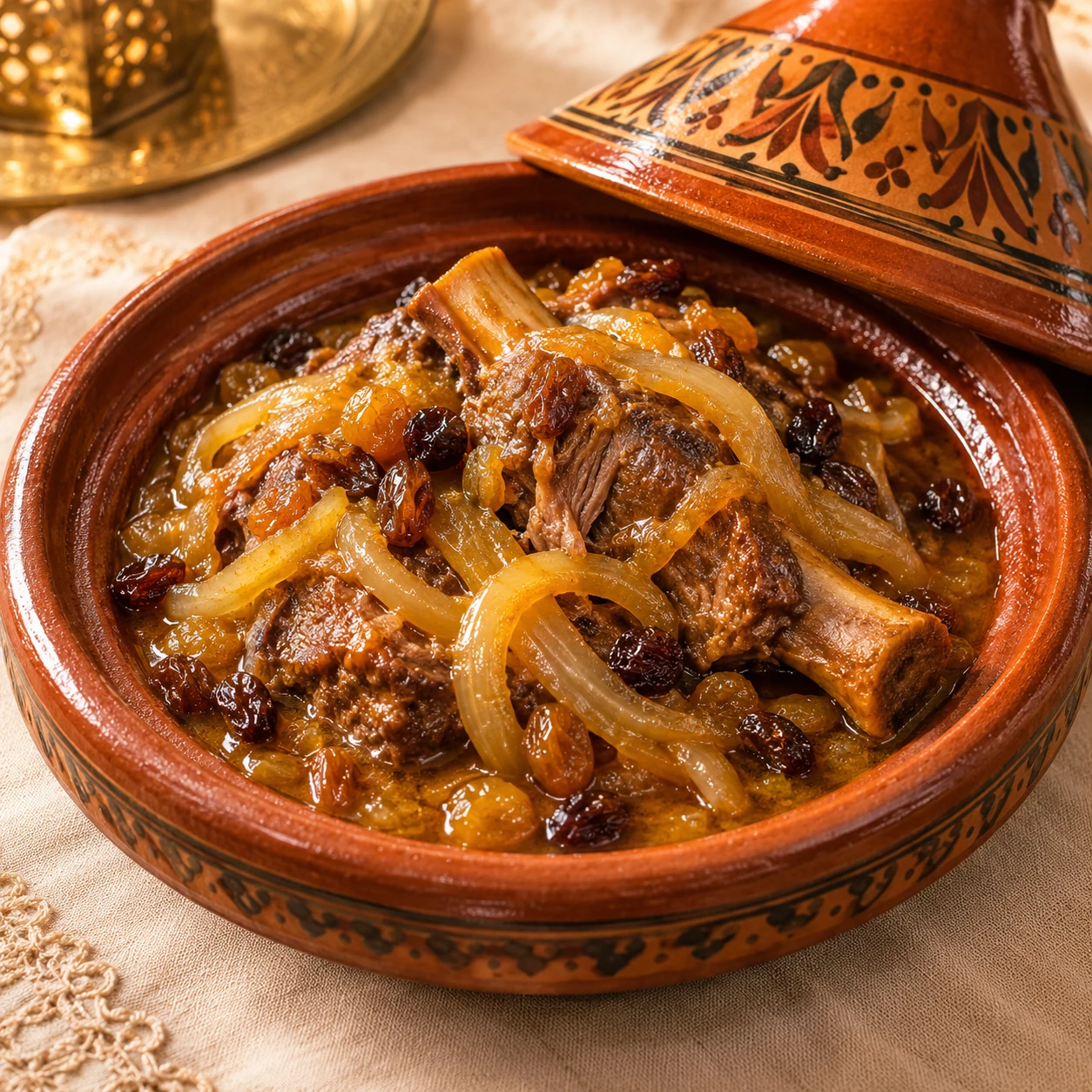 TAJINE AGNEAU RAISINS ET OIGNONS