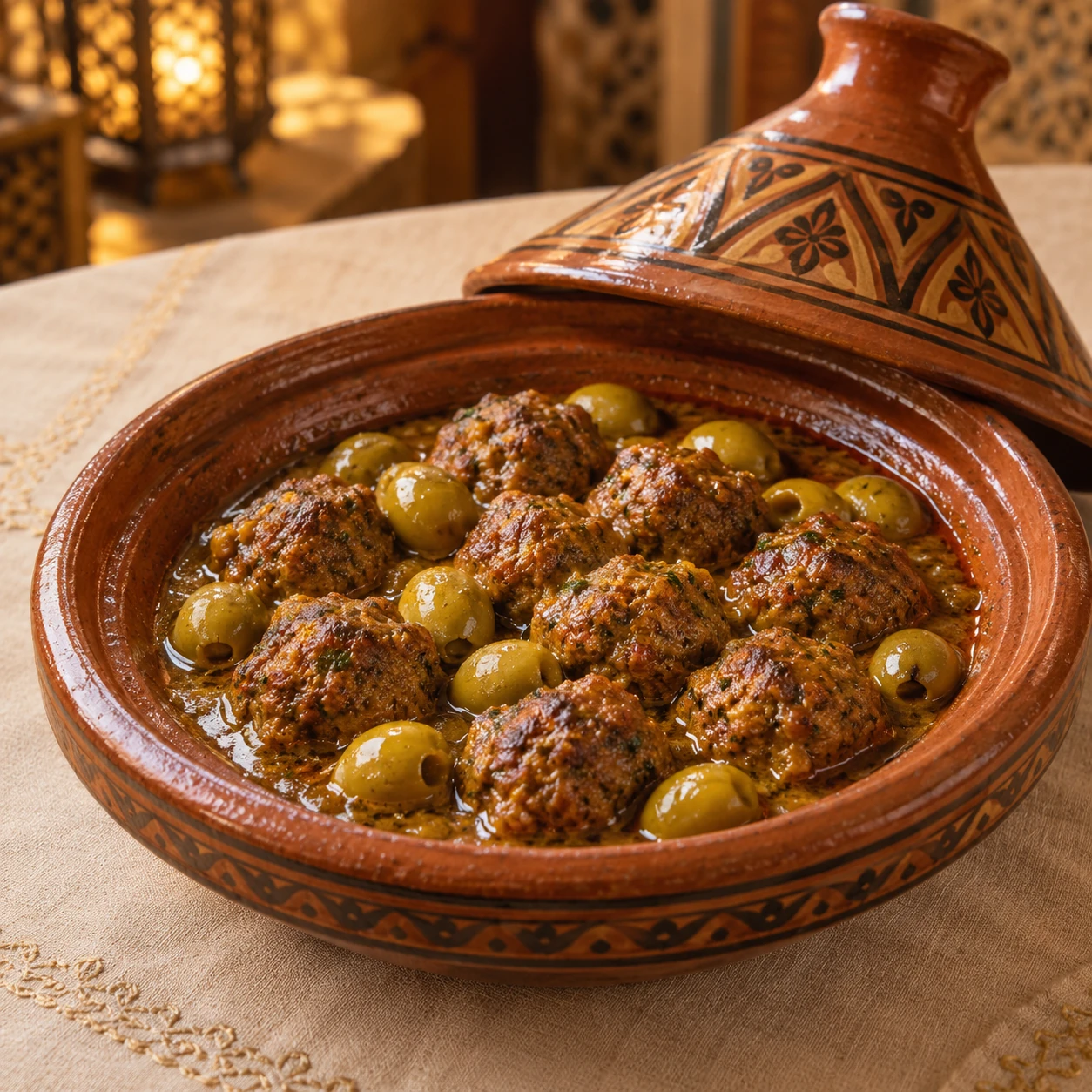 TAJINE DE BOULETTES DE KEFTA AUX OLIVES